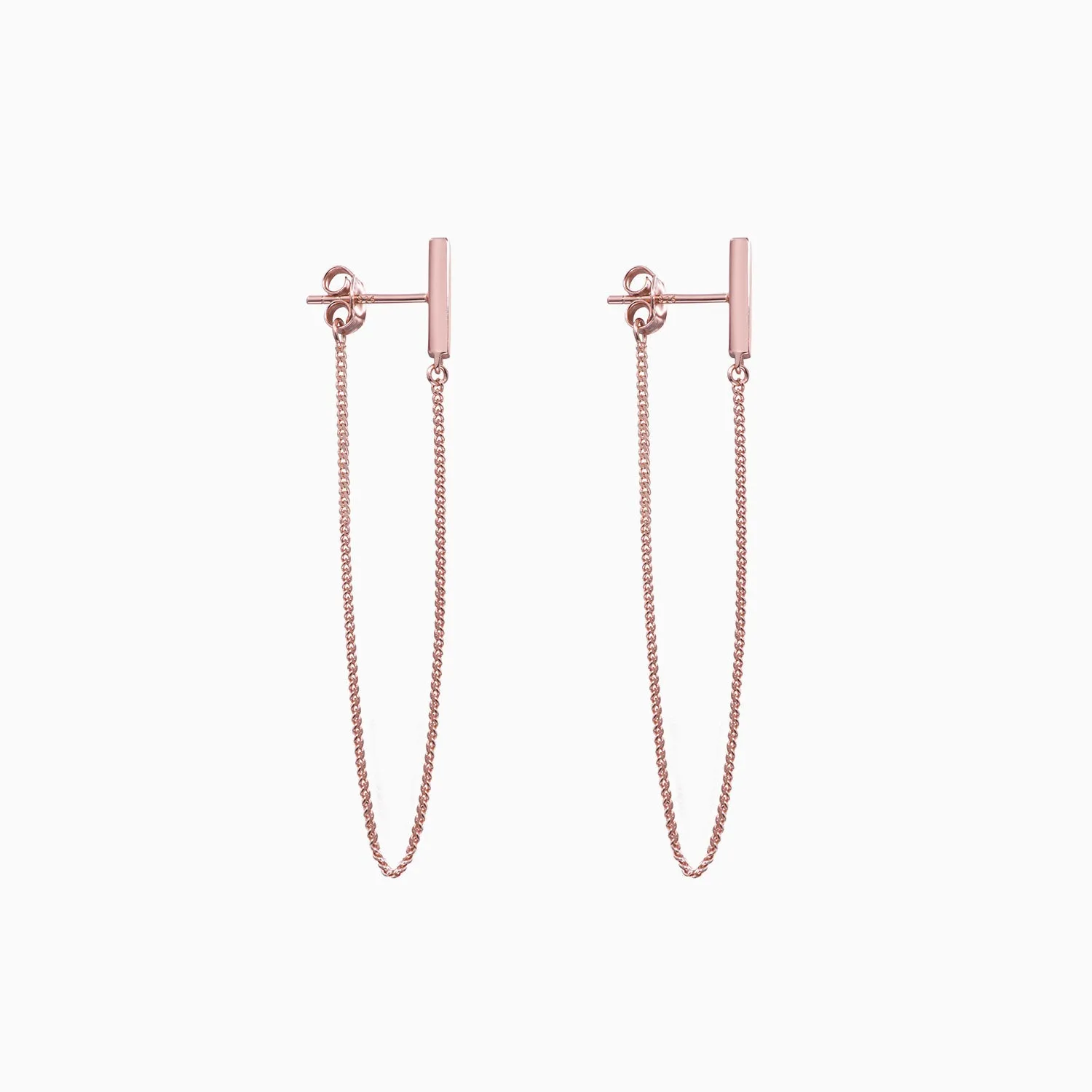Bar with Chain Dangle Earrings