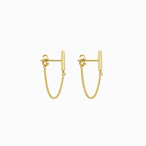 Bar with Chain Dangle Earrings