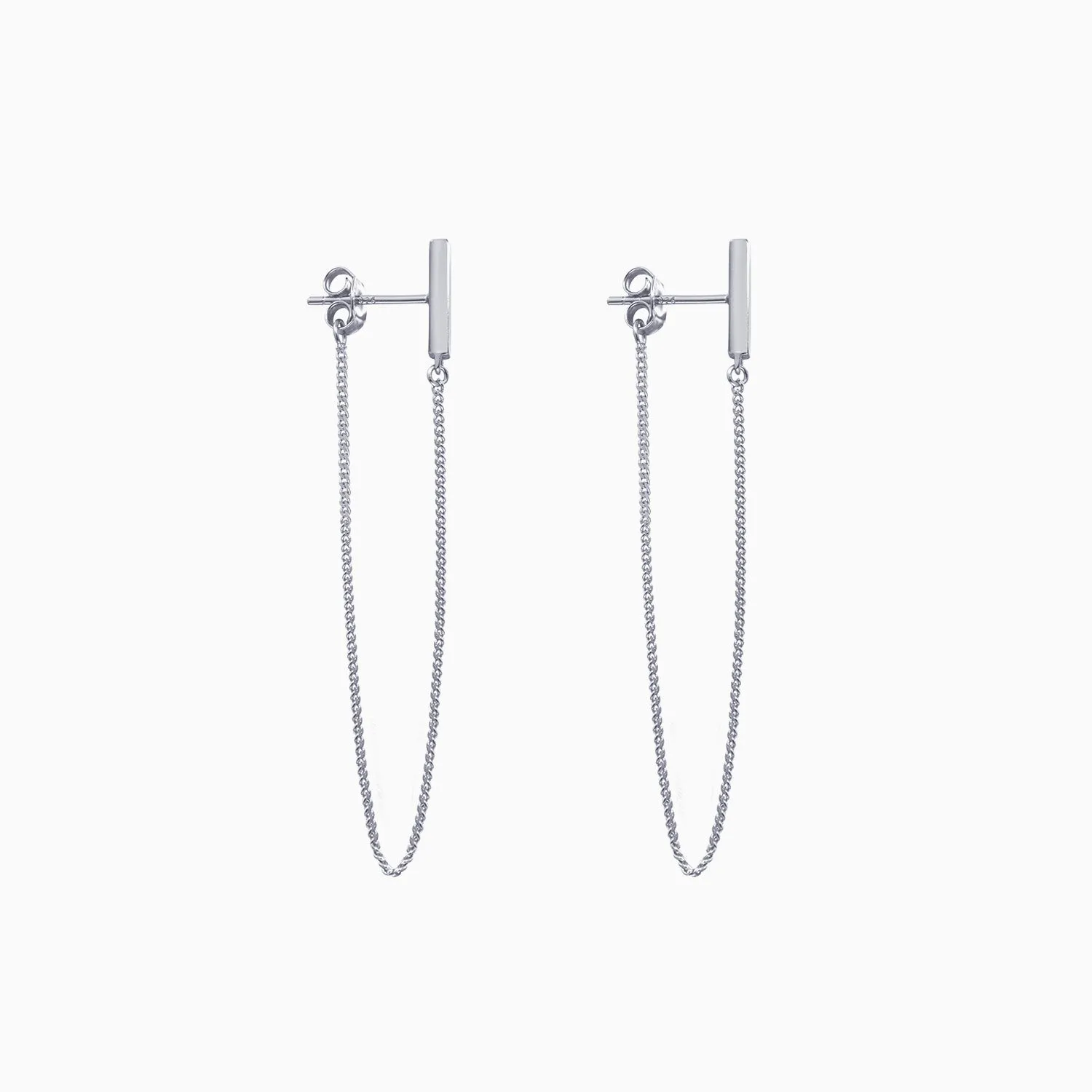 Bar with Chain Dangle Earrings