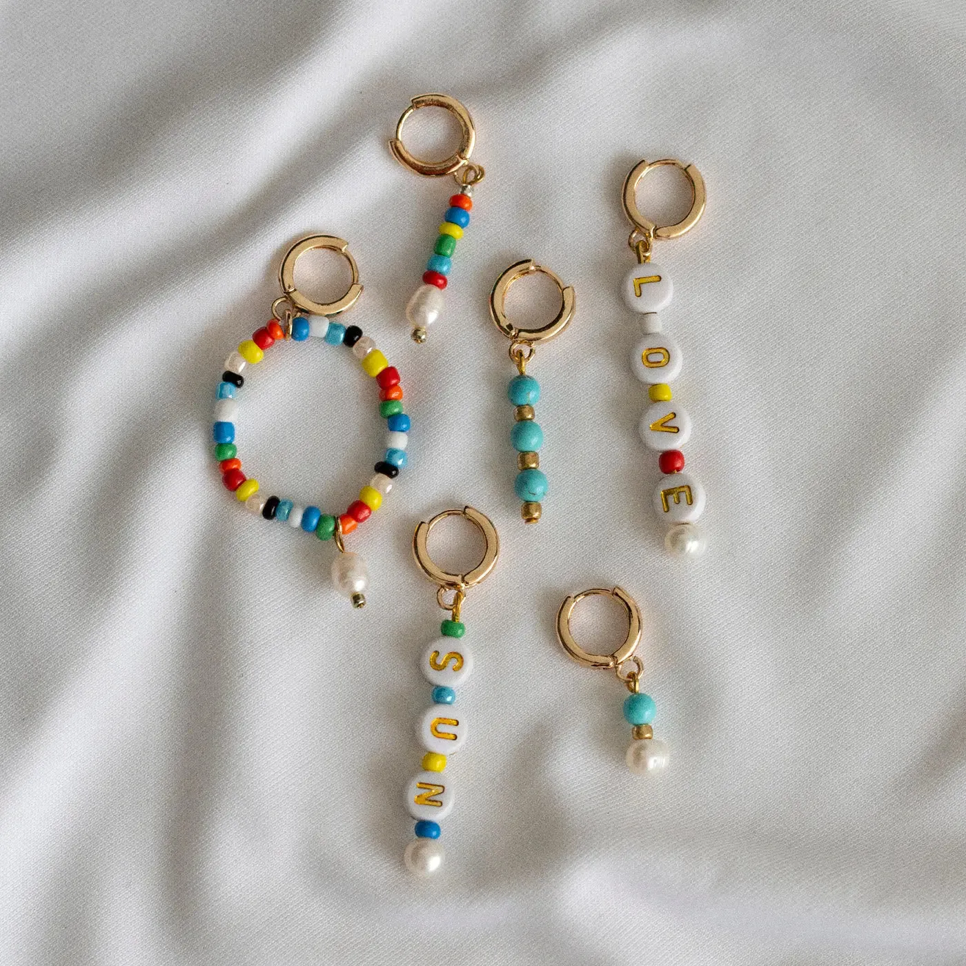 Bead Hoop Earrings SUN