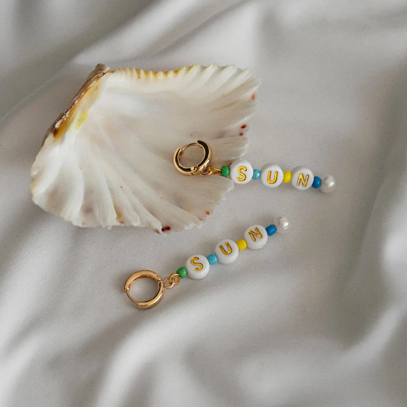 Bead Hoop Earrings SUN