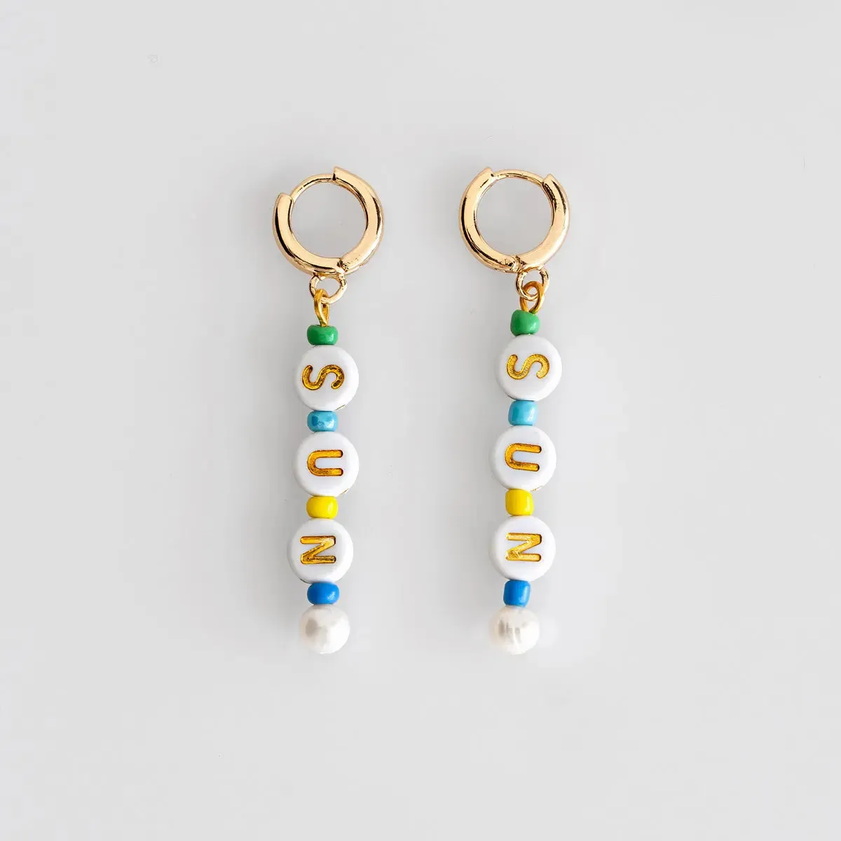 Bead Hoop Earrings SUN