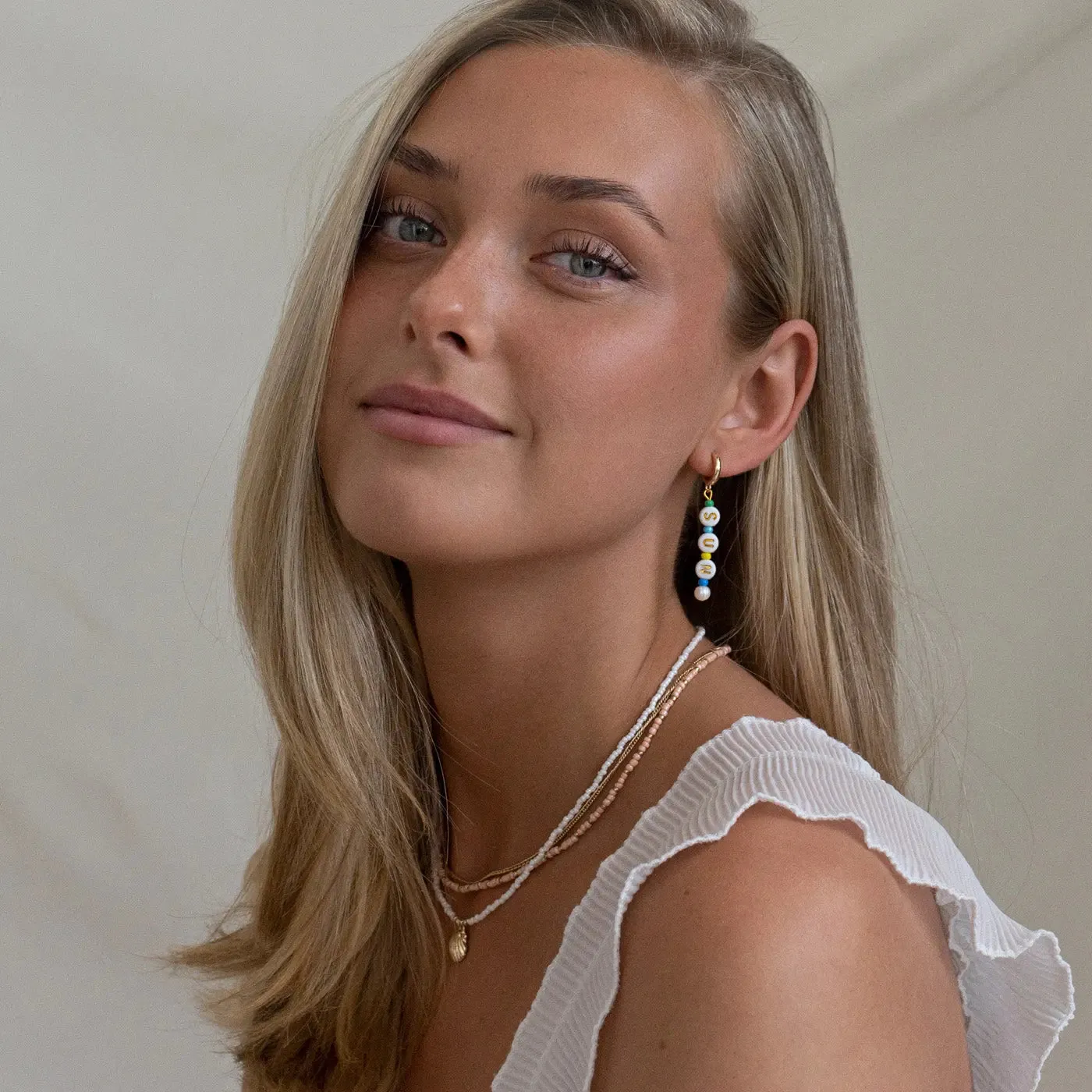 Bead Hoop Earrings SUN