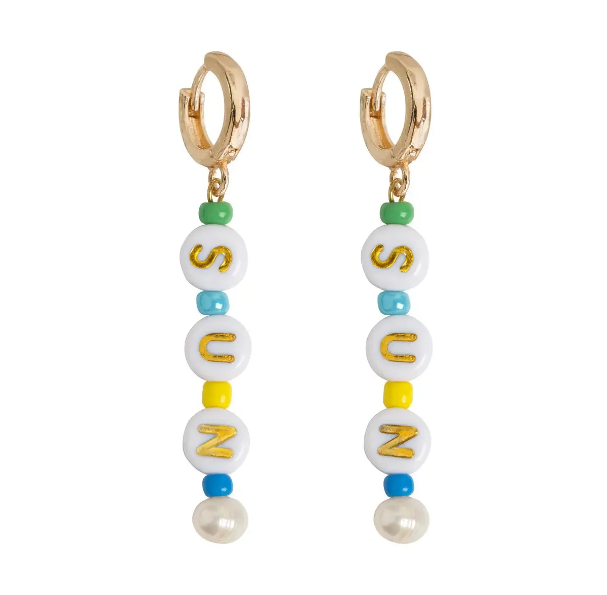Bead Hoop Earrings SUN