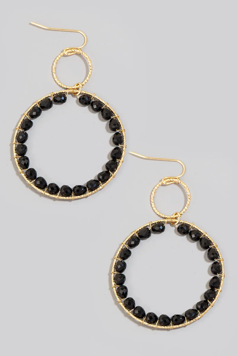 Beaded circle earrings