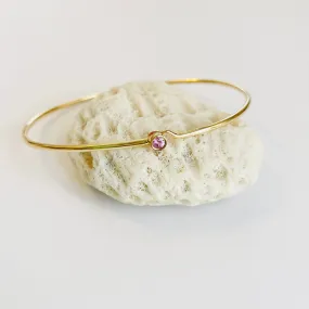bezel pink sapphire bangle, small