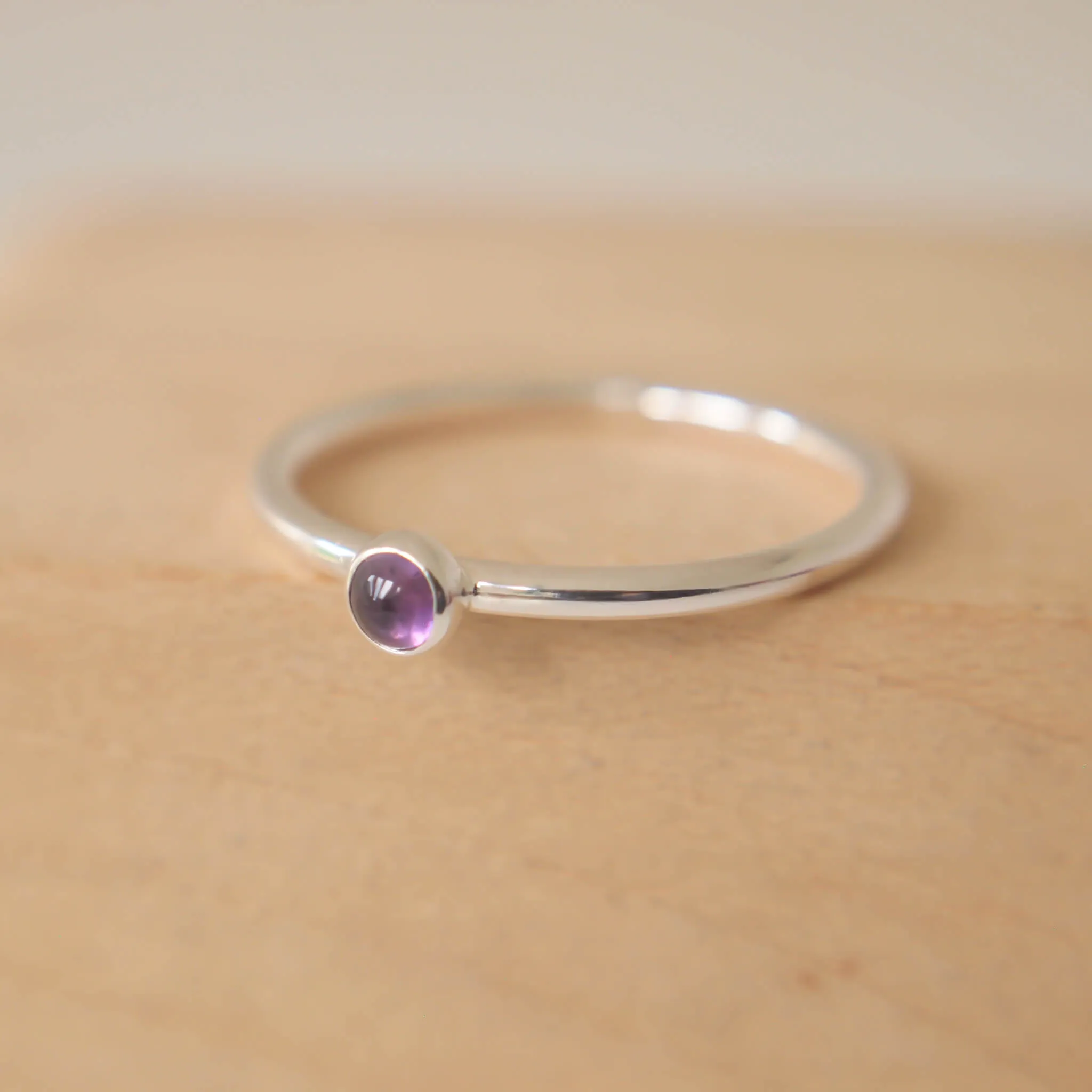 Birthstone Stacker Ring - Small 3mm Gemstone