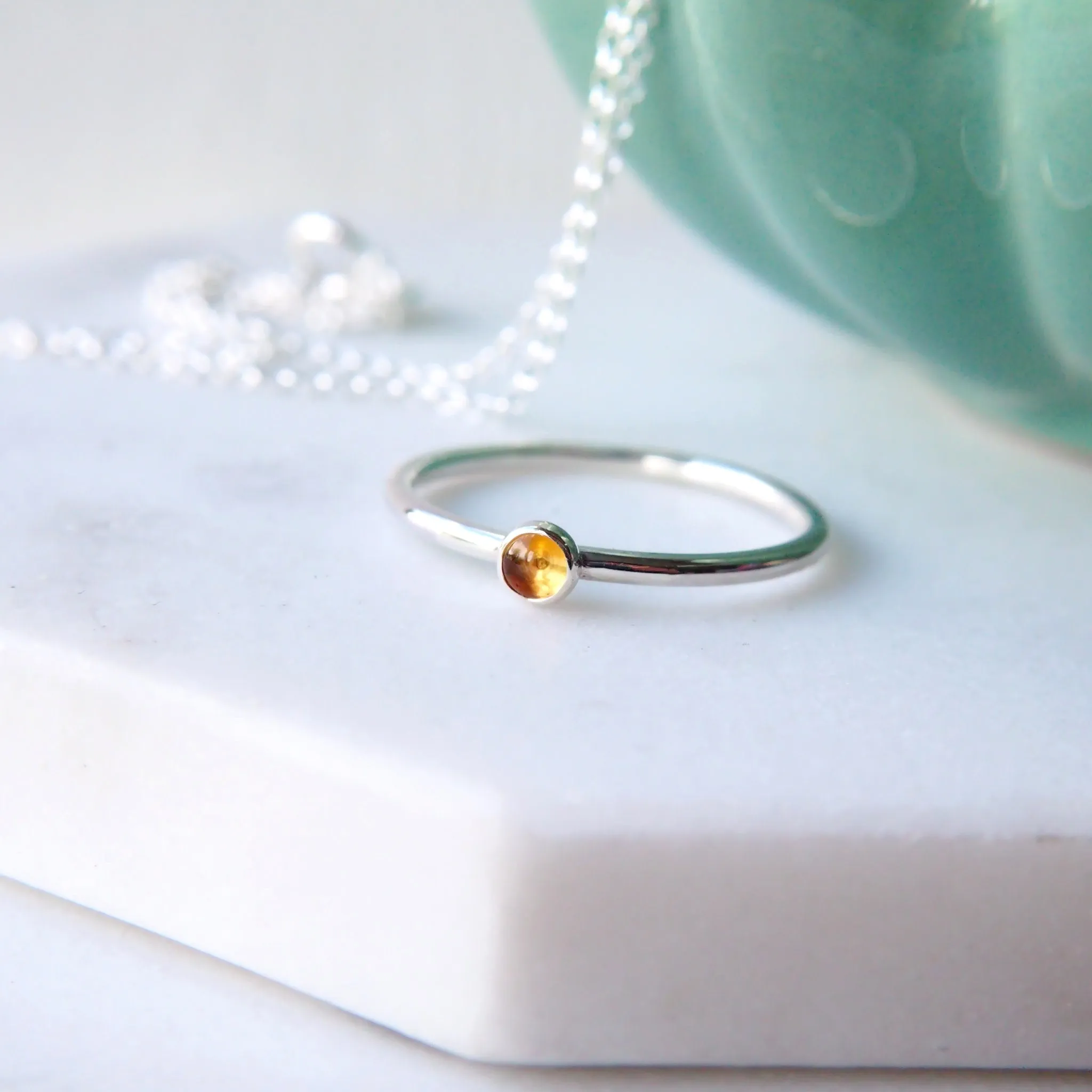 Birthstone Stacker Ring - Small 3mm Gemstone