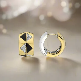 Black Inlay Geometric Earrings