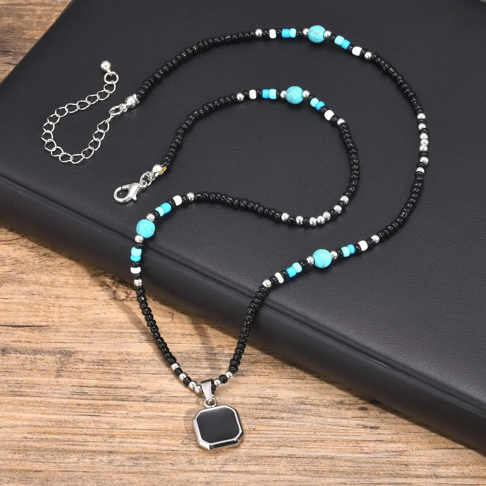 Boho Geometric Pendant Necklaces for Men Boys