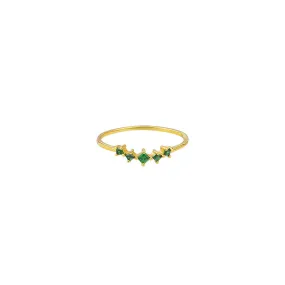 Cassia Ring Sterling Silver - Gold/Green