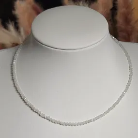 Champagne Moonstone Micro Faceted Choker/Layering Necklace for Embracing your Divine Feminine and Moon Magic
