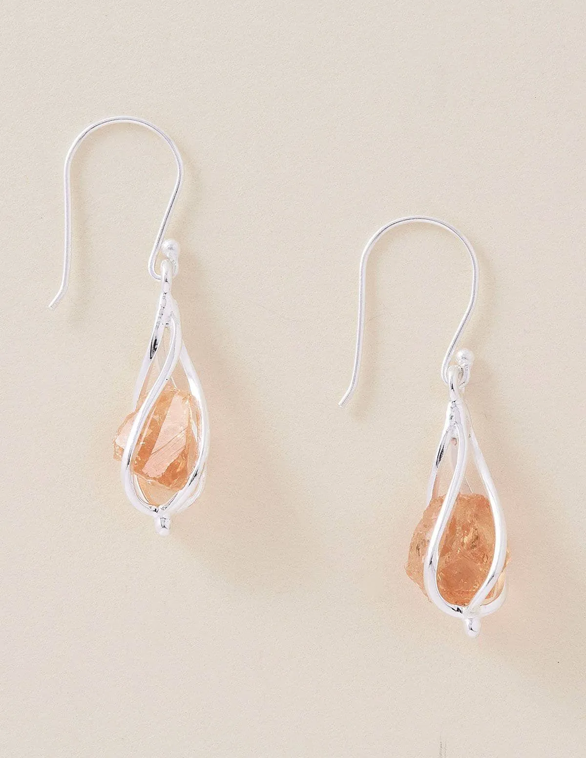 Citrine Silver Drop Earrings