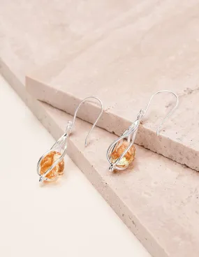 Citrine Silver Drop Earrings
