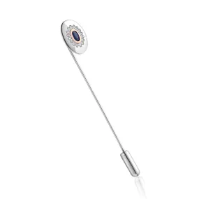 Clogau Princess Diana Sterling Silver Sapphire Lapel Pin D