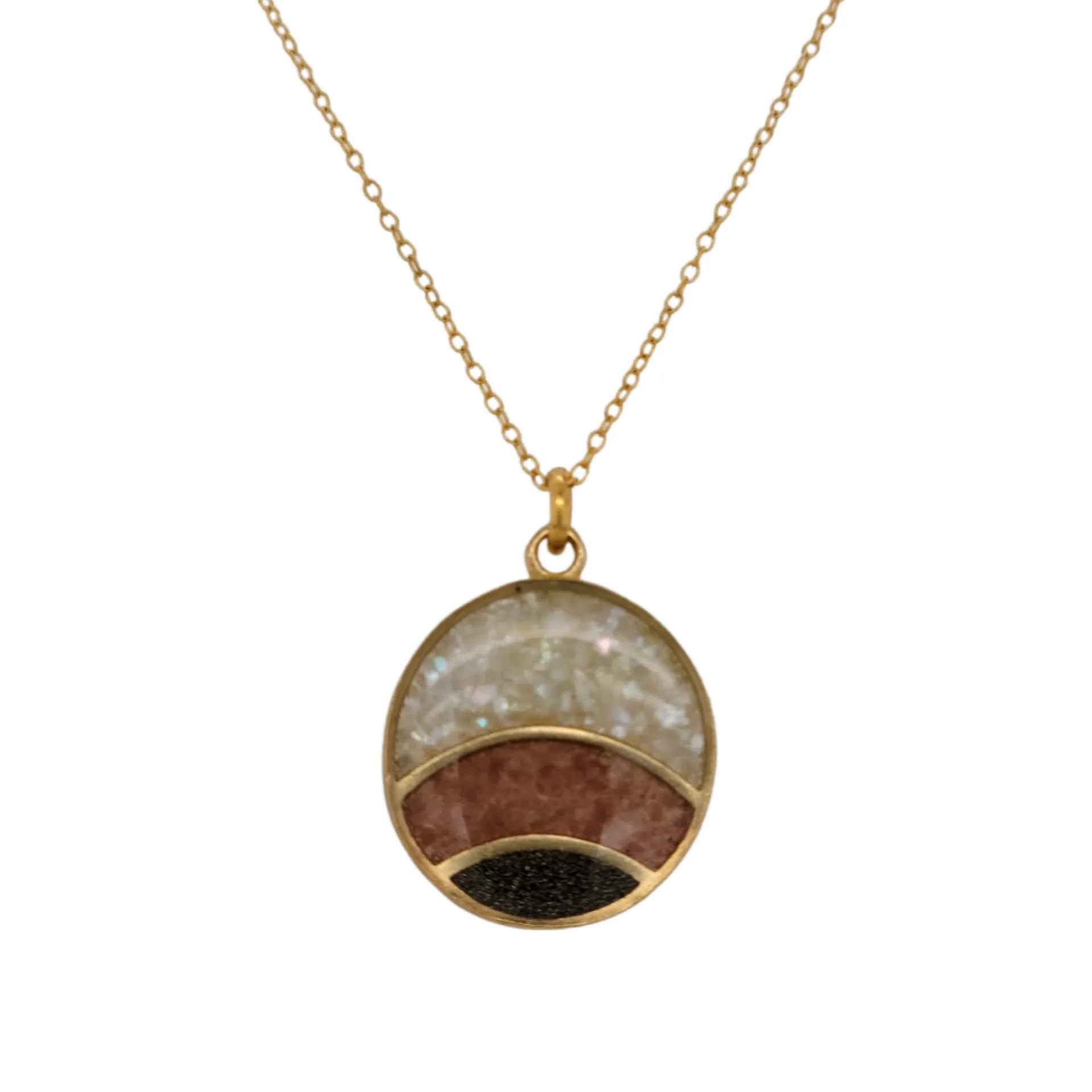 Crushed Gemstone Waves Necklace