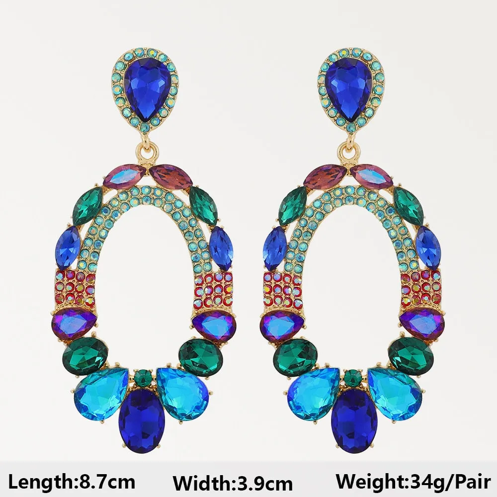 Dark Blue Series Long Dangle Drop Earrings For Women