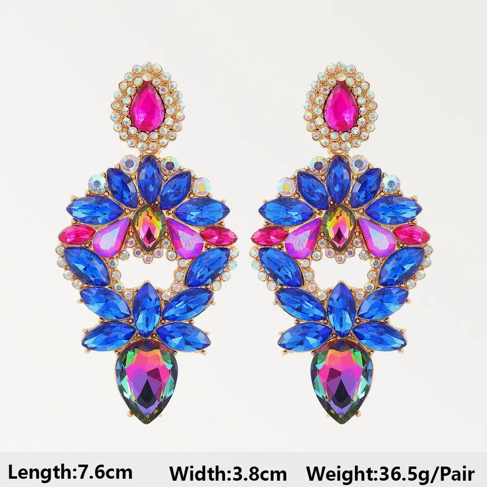 Dark Blue Series Long Dangle Drop Earrings For Women