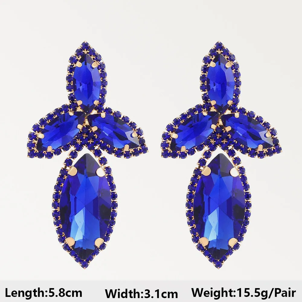 Dark Blue Series Long Dangle Drop Earrings For Women