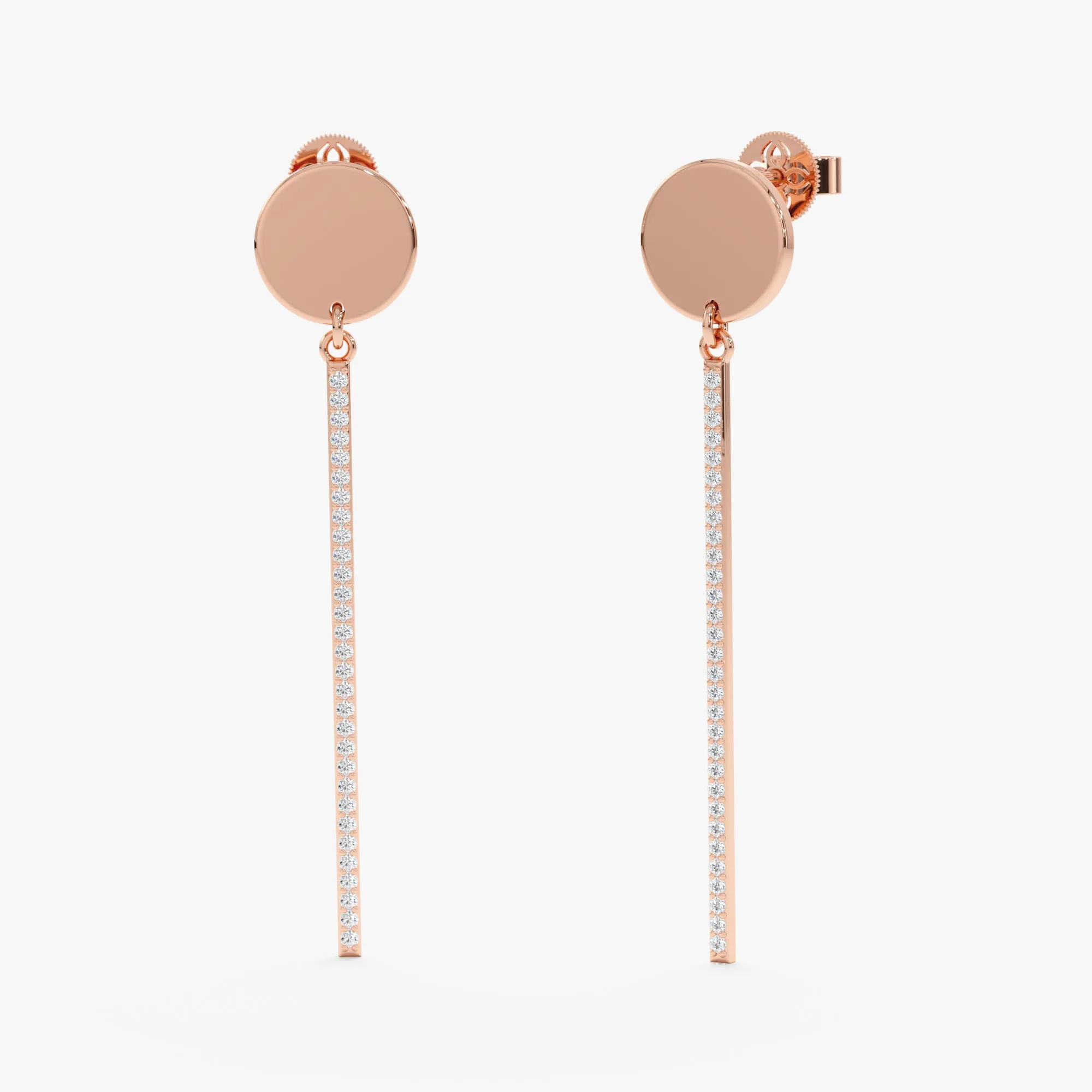 Diamond Bar Dangle Earrings, Penny