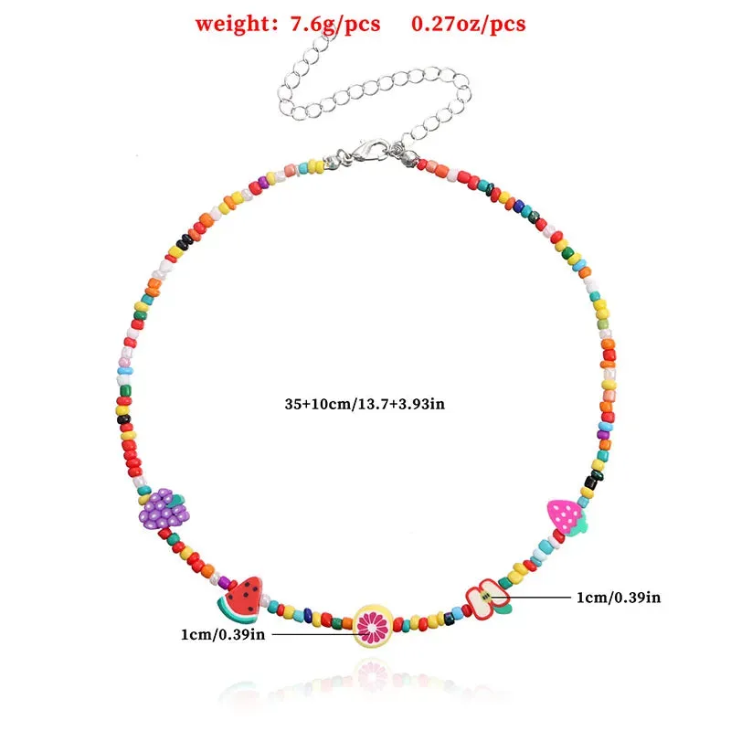 Fashion Colorful Beads Fruit Necklaces for Women