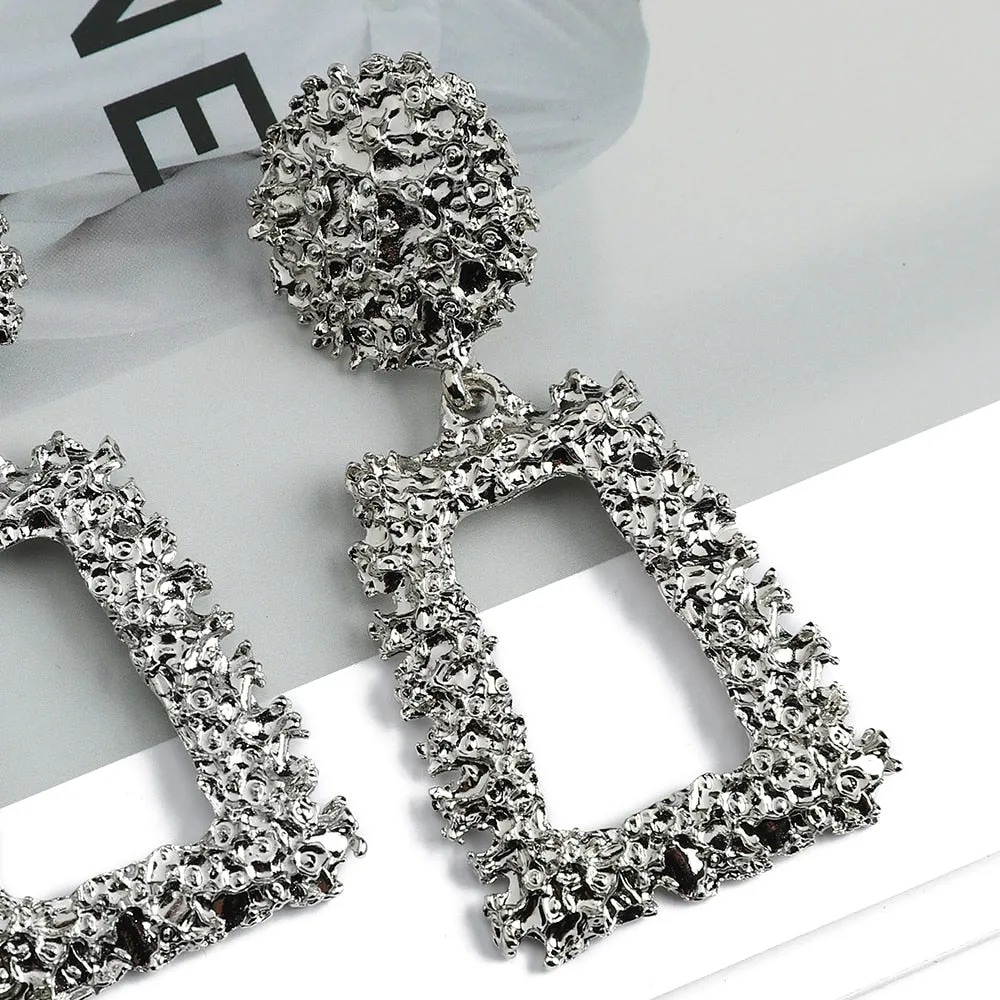 Fashion Metal Pendant Jewelry Luxury Geometric Dangle Earrings For Women