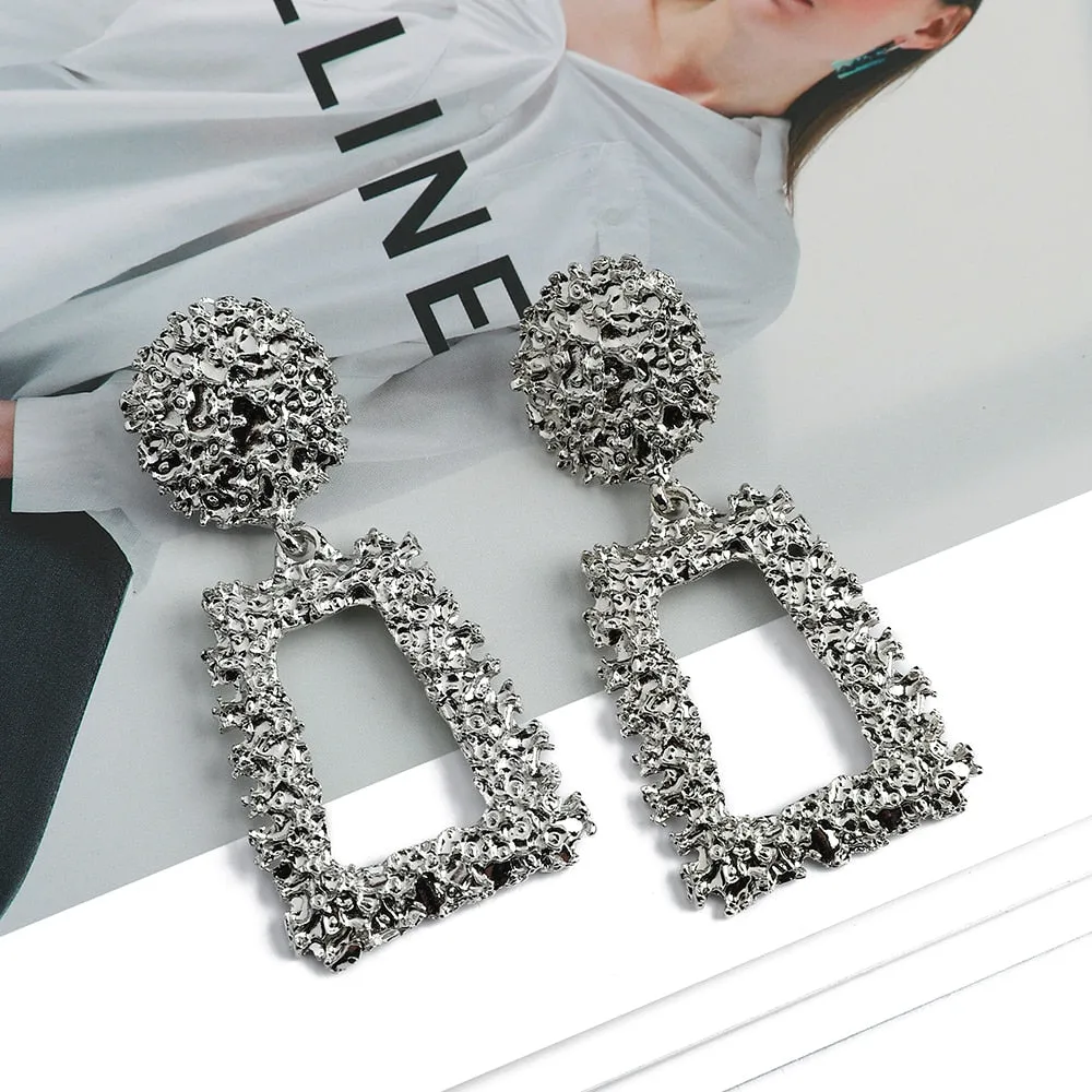 Fashion Metal Pendant Jewelry Luxury Geometric Dangle Earrings For Women