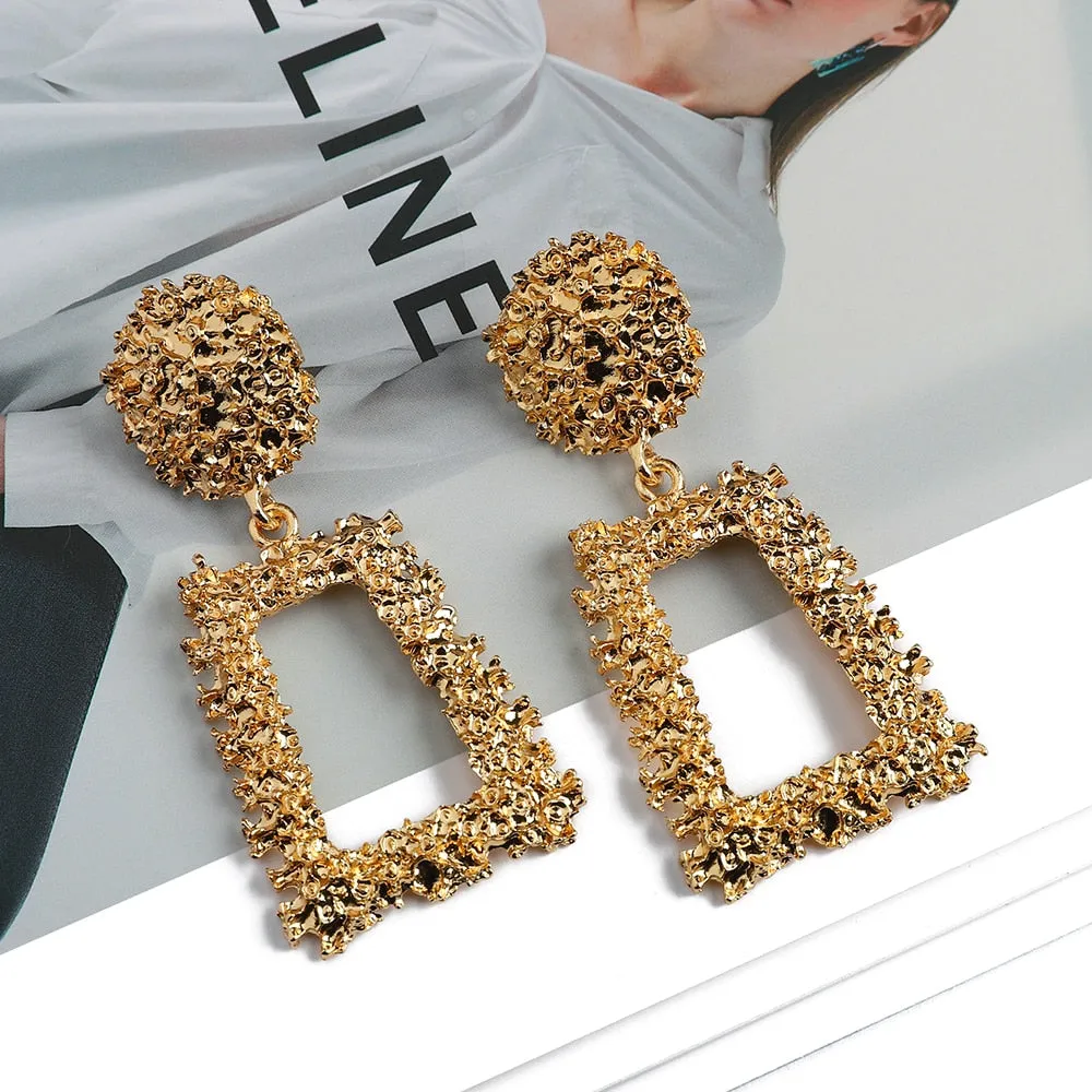 Fashion Metal Pendant Jewelry Luxury Geometric Dangle Earrings For Women