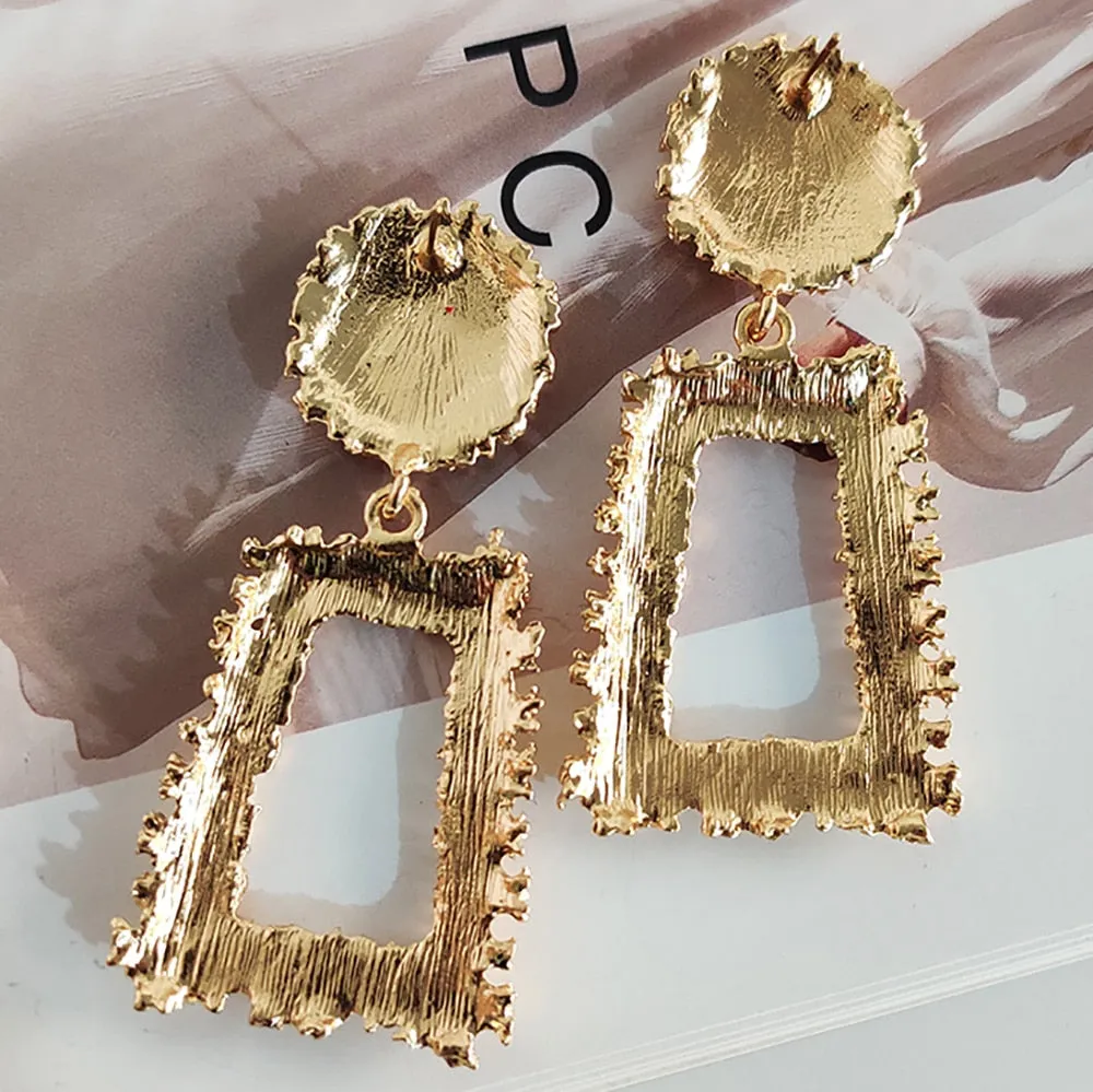 Fashion Metal Pendant Jewelry Luxury Geometric Dangle Earrings For Women