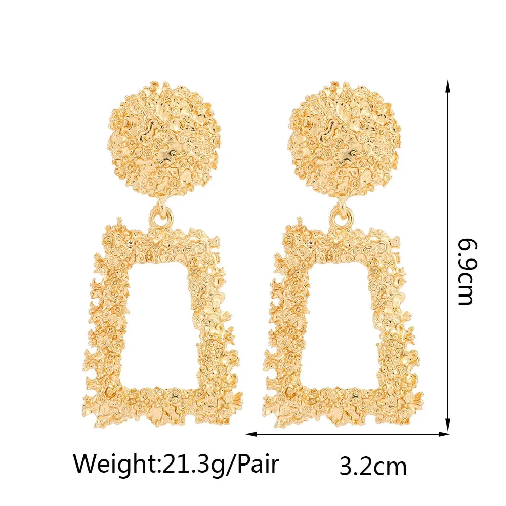 Fashion Metal Pendant Jewelry Luxury Geometric Dangle Earrings For Women