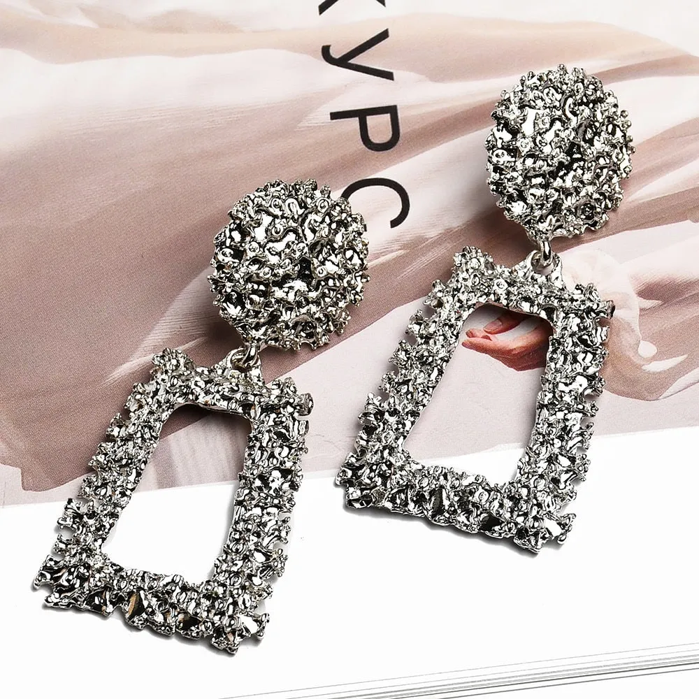 Fashion Metal Pendant Jewelry Luxury Geometric Dangle Earrings For Women