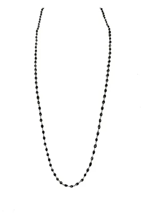 FC Creations Necklace 18K Yellow Gold Oval Black Diamonds 48.3 Carats | 36 Inch