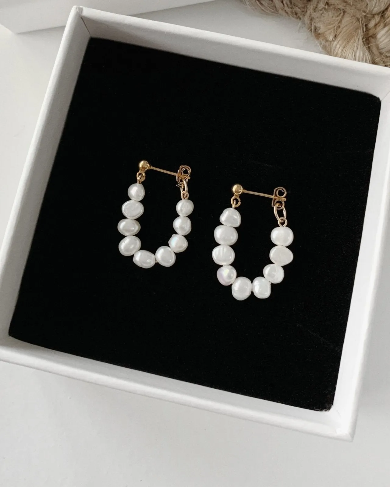 Freshwater Pearl Beaded Hoop Earrings