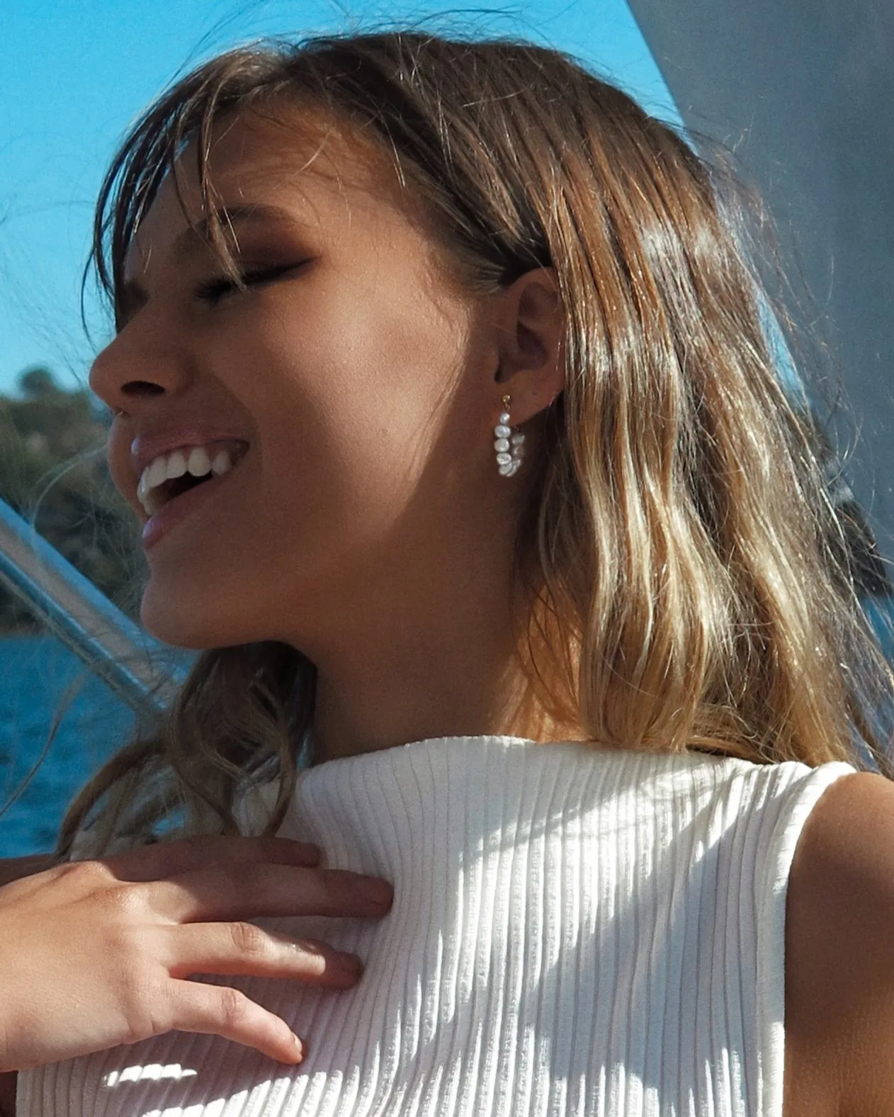 Freshwater Pearl Beaded Hoop Earrings