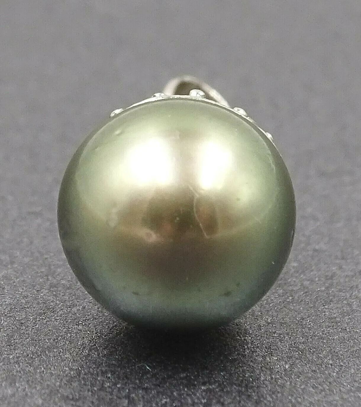 Freshwater Pearl Pendant in Sterling Silver with Clear Glass Rhinestone