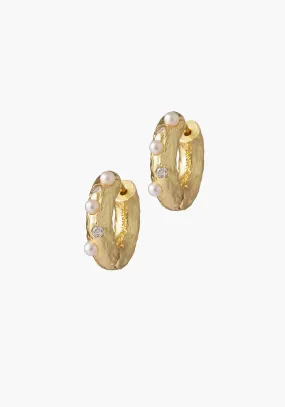 GEM IN A HOOP EARRINGS PEARL