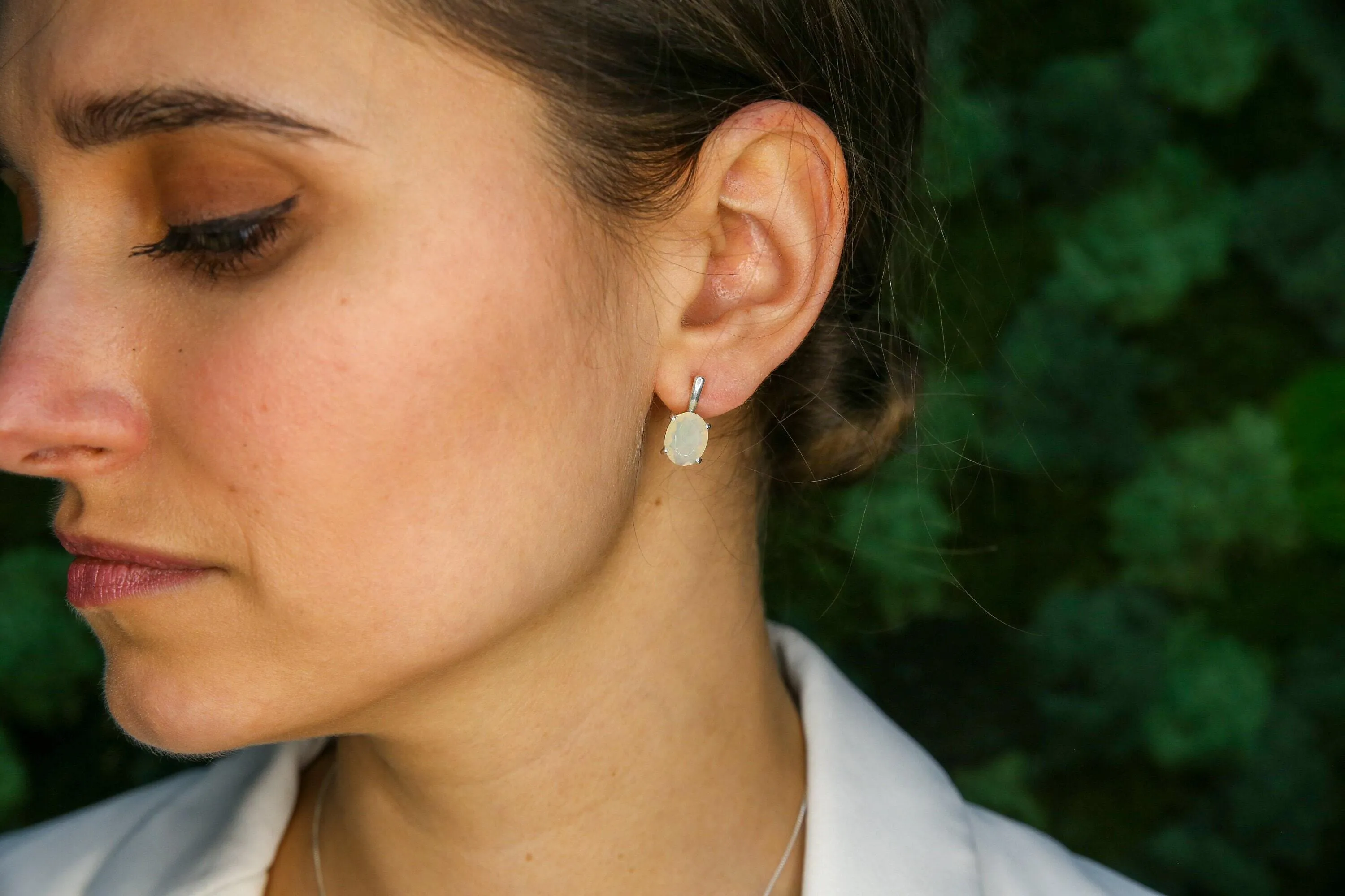 Genuine Citrine Earrings - Large Yellow Studs - Classic Oval Earrings