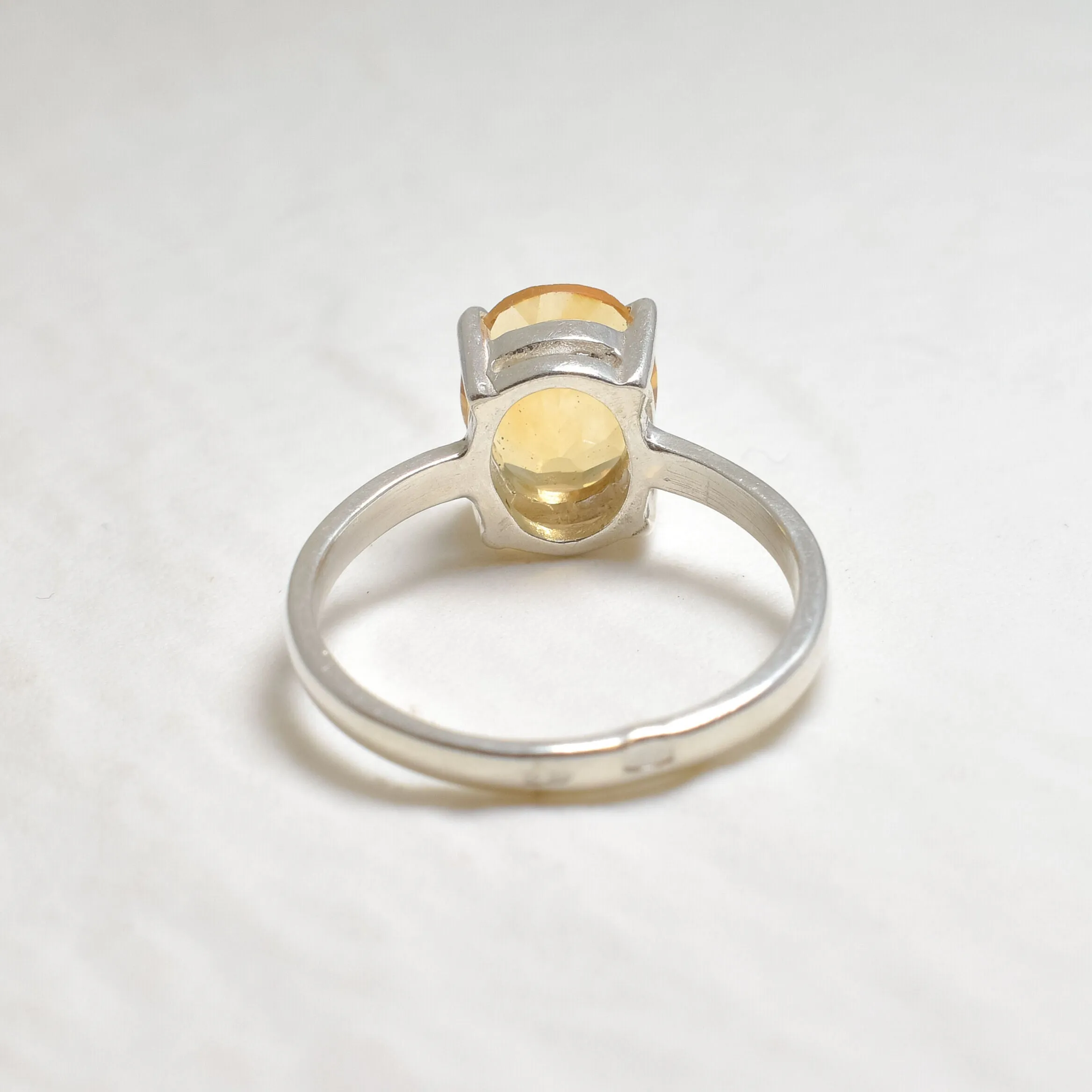 Genuine Citrine Ring - Yellow Promise Ring - Classic Solitaire Ring
