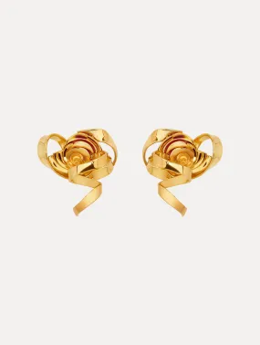 Geometric Rose Earrings