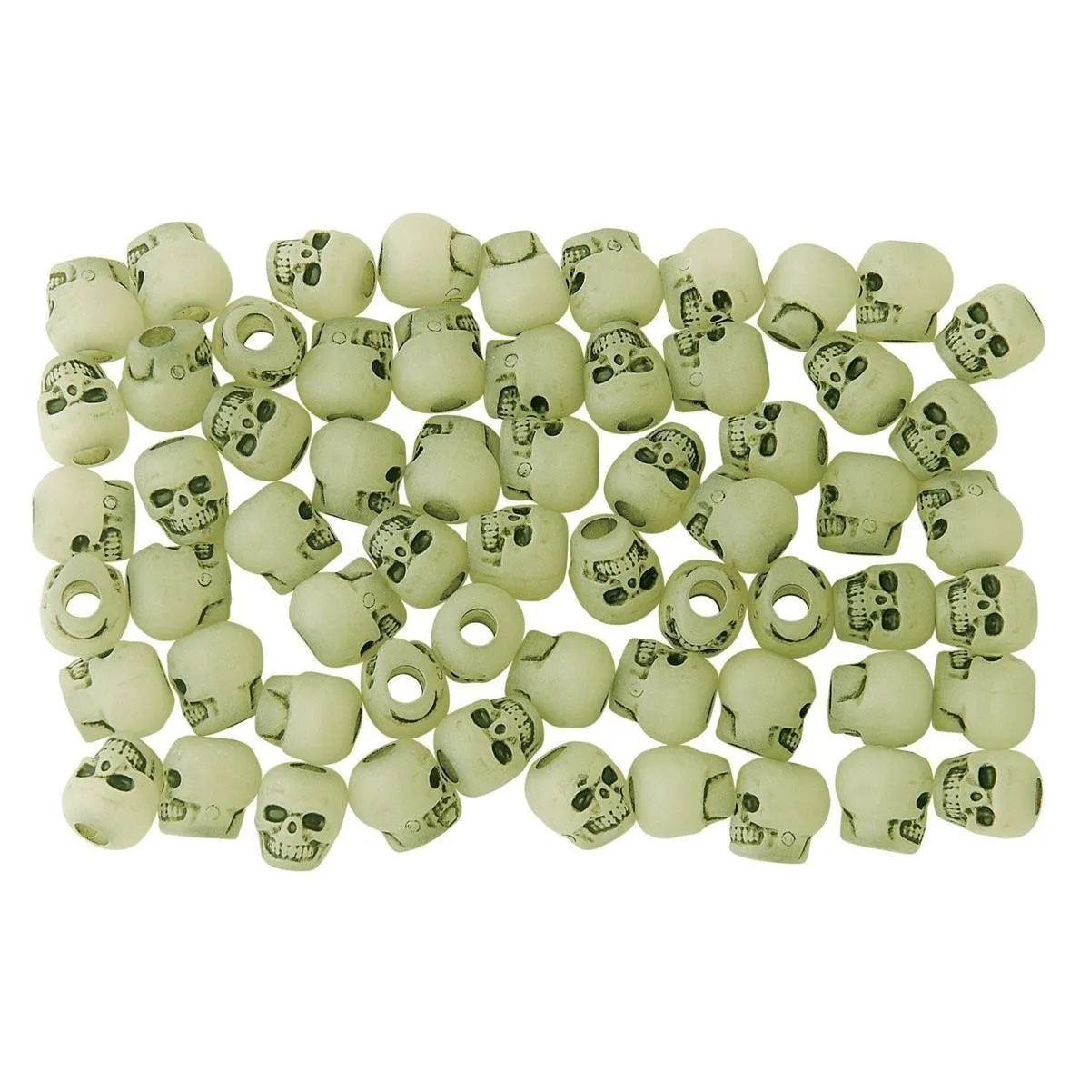 Glow-in-the-Dark Skull Beads (300 Pack)
