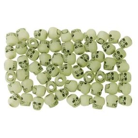 Glow-in-the-Dark Skull Beads (300 Pack)
