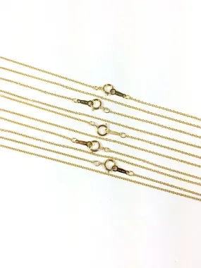Gold filled 14k, minimalist chain, bridesmaid gift, Yellow gold, 1.1 mm fine cable, 18 inches, spring clasp, sturdy construction, 5 pack