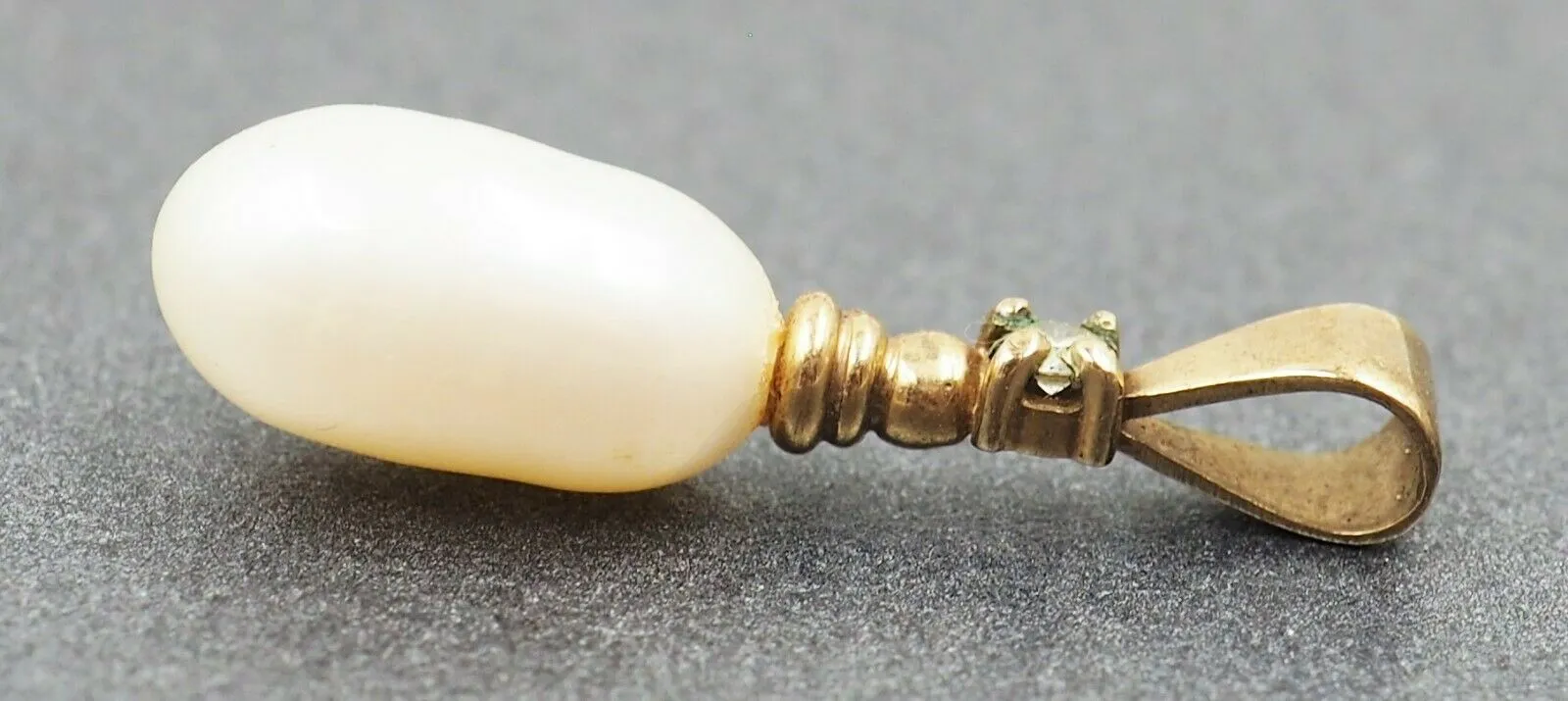Gold Plated Freshwater Pearl & Cubic Zirconia Pendant