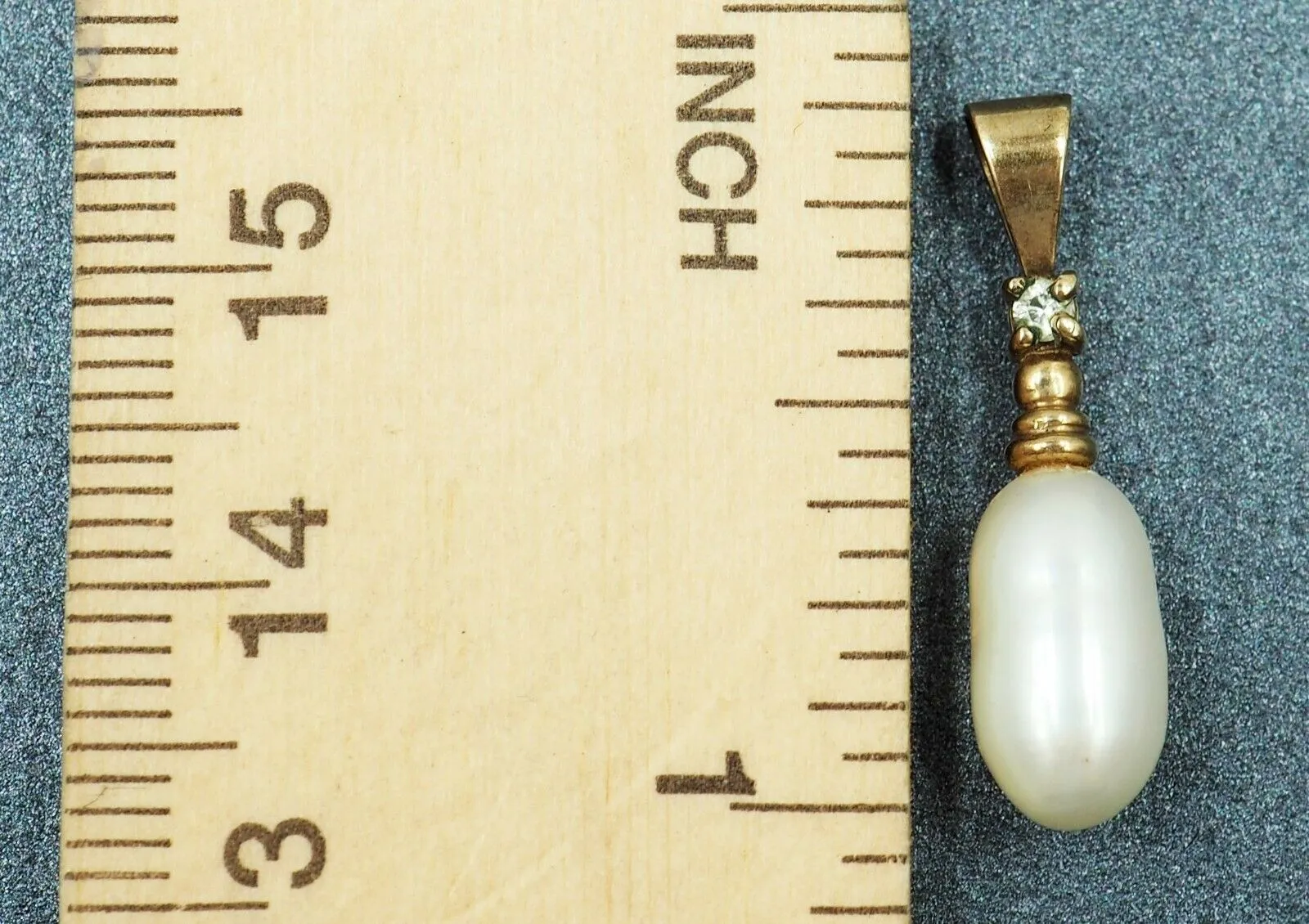 Gold Plated Freshwater Pearl & Cubic Zirconia Pendant