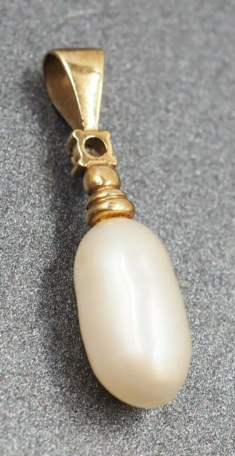Gold Plated Freshwater Pearl & Cubic Zirconia Pendant