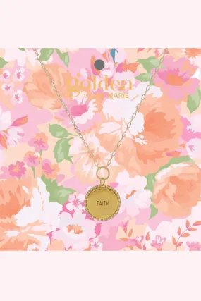 Gold Plated Paperclip Chain Necklace with Faith