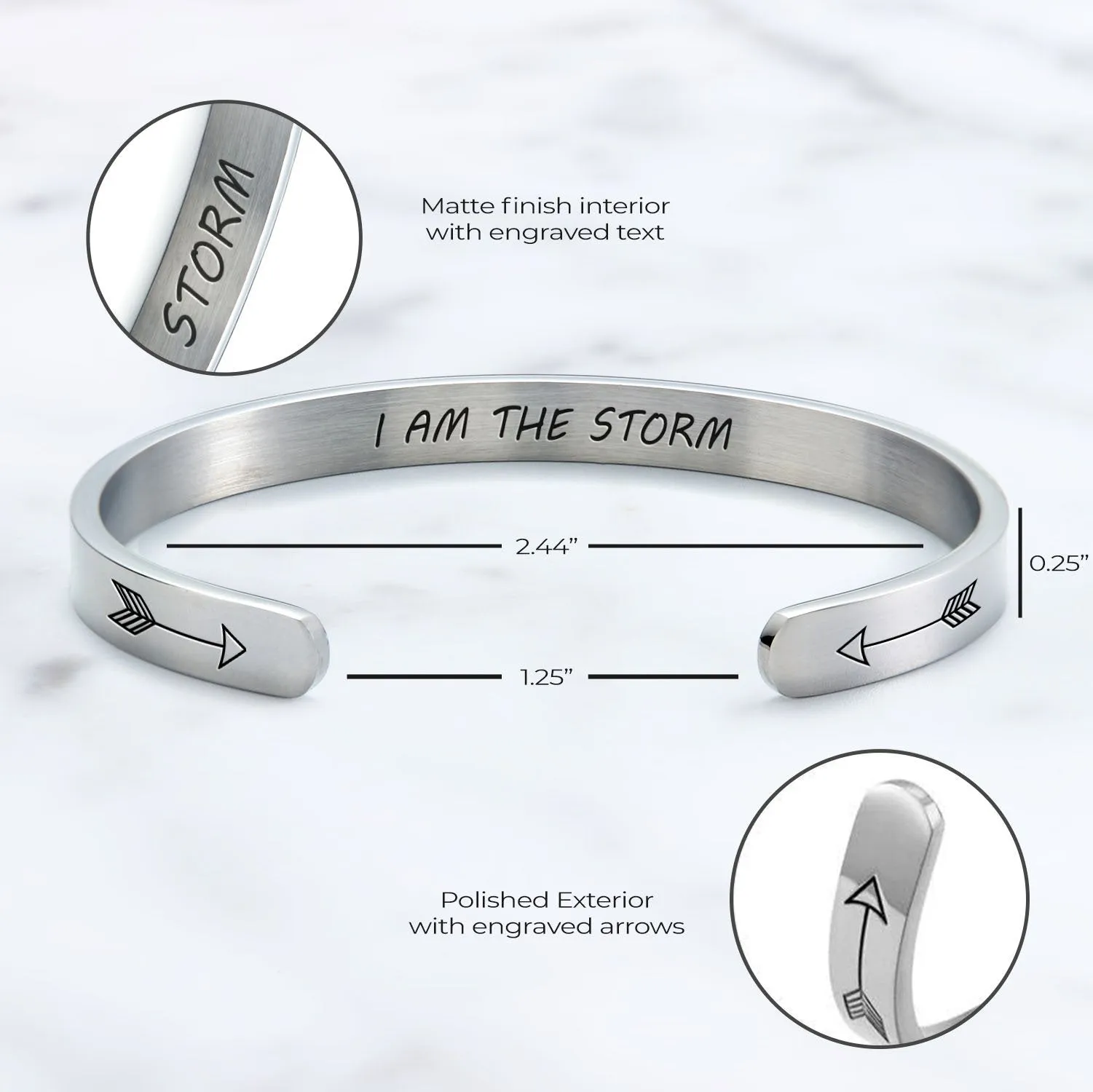 I Am The Storm Personalizable Cuff Bracelet