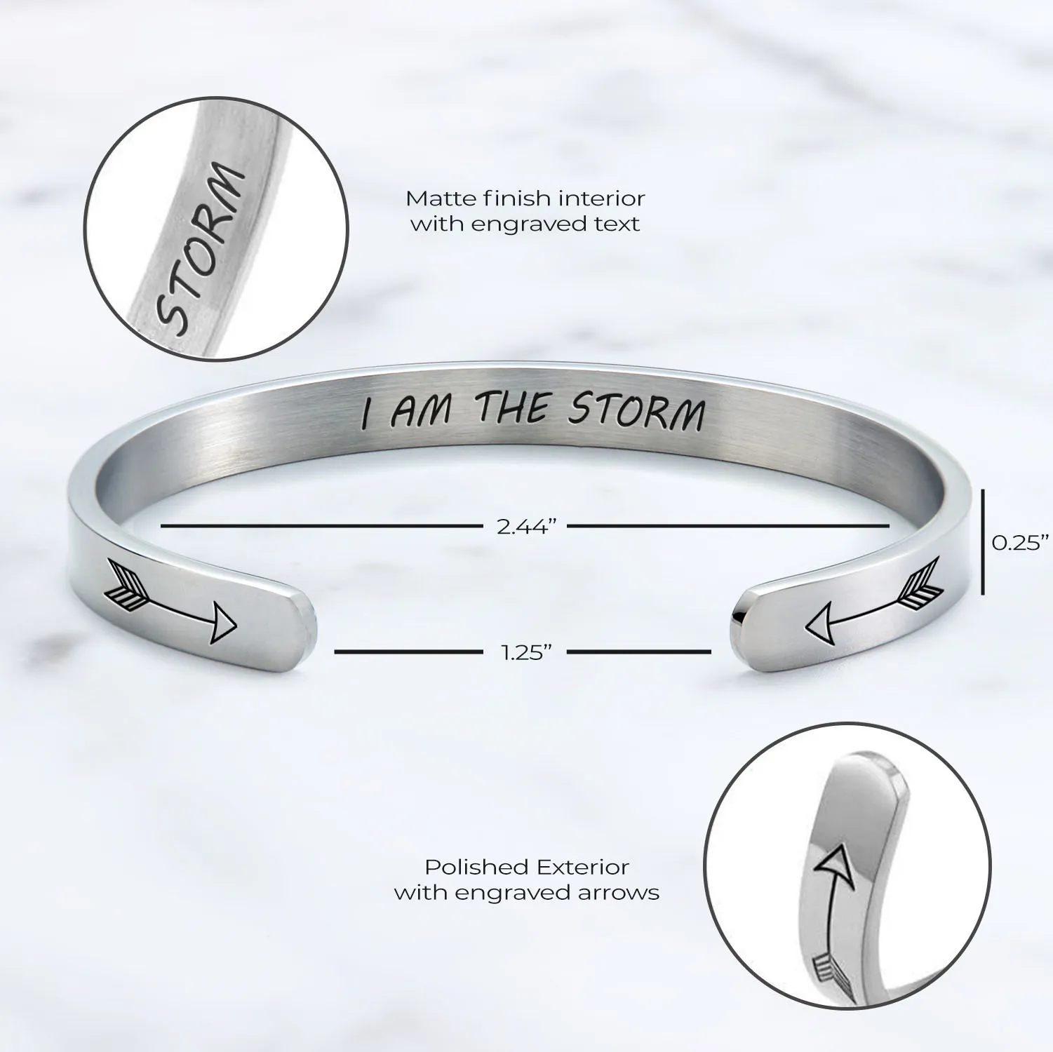 I Am The Storm Personalizable Cuff Bracelet