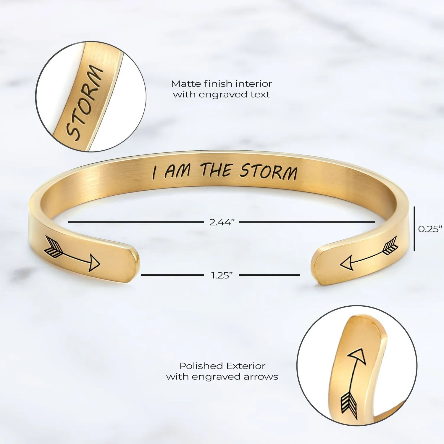 I Am The Storm Personalizable Cuff Bracelet