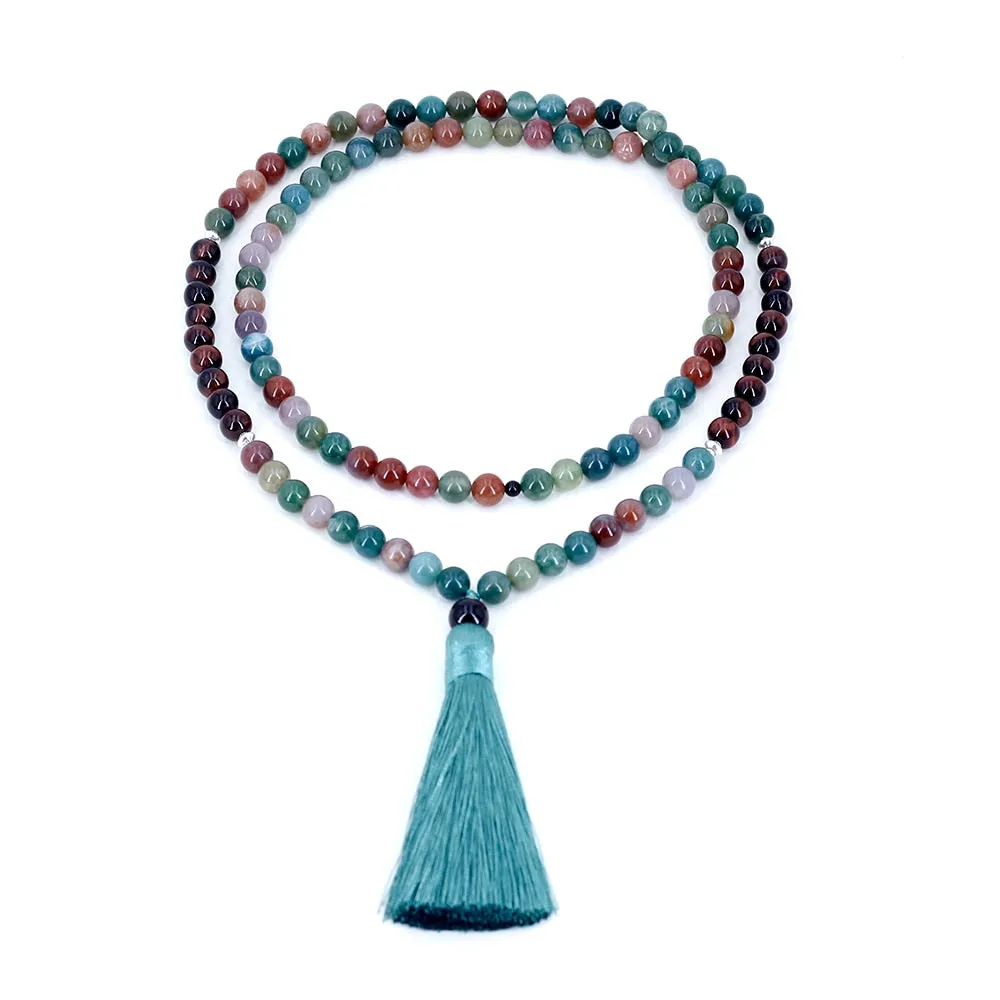 Japamala 108 necklace,tassel,Beaded Necklace,female and male necklace for healing